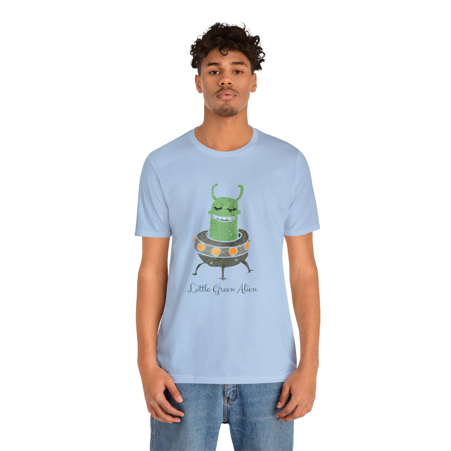 Little Green Alien T-Shirt, Alien in Spaceship Shirt, Alien Shirt, UFO Shirt, Alien Graphic Tee, Sci-Fi Shirt, Cosmic Extraterrestrial Shirt