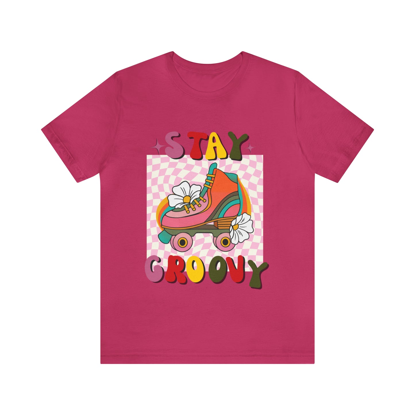 Roller Skate T-Shirt, 80's & 70's Retro Stay Groovy Shirt, Roller-Skate Shirt, Retro Roller Skating Tee