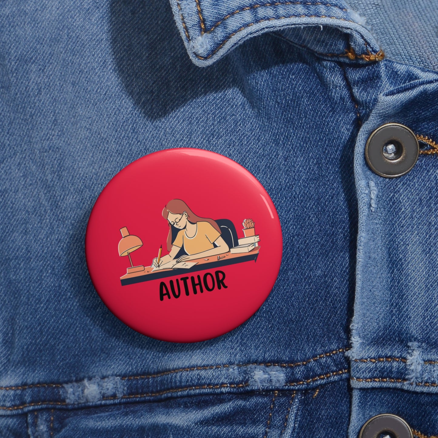 Author Pin, Author Pinback Button, Author Gifts, Writer Pin, Writer Pinback Button, Writer Gift, Author of Books Gifts, Gifts Author Brooch