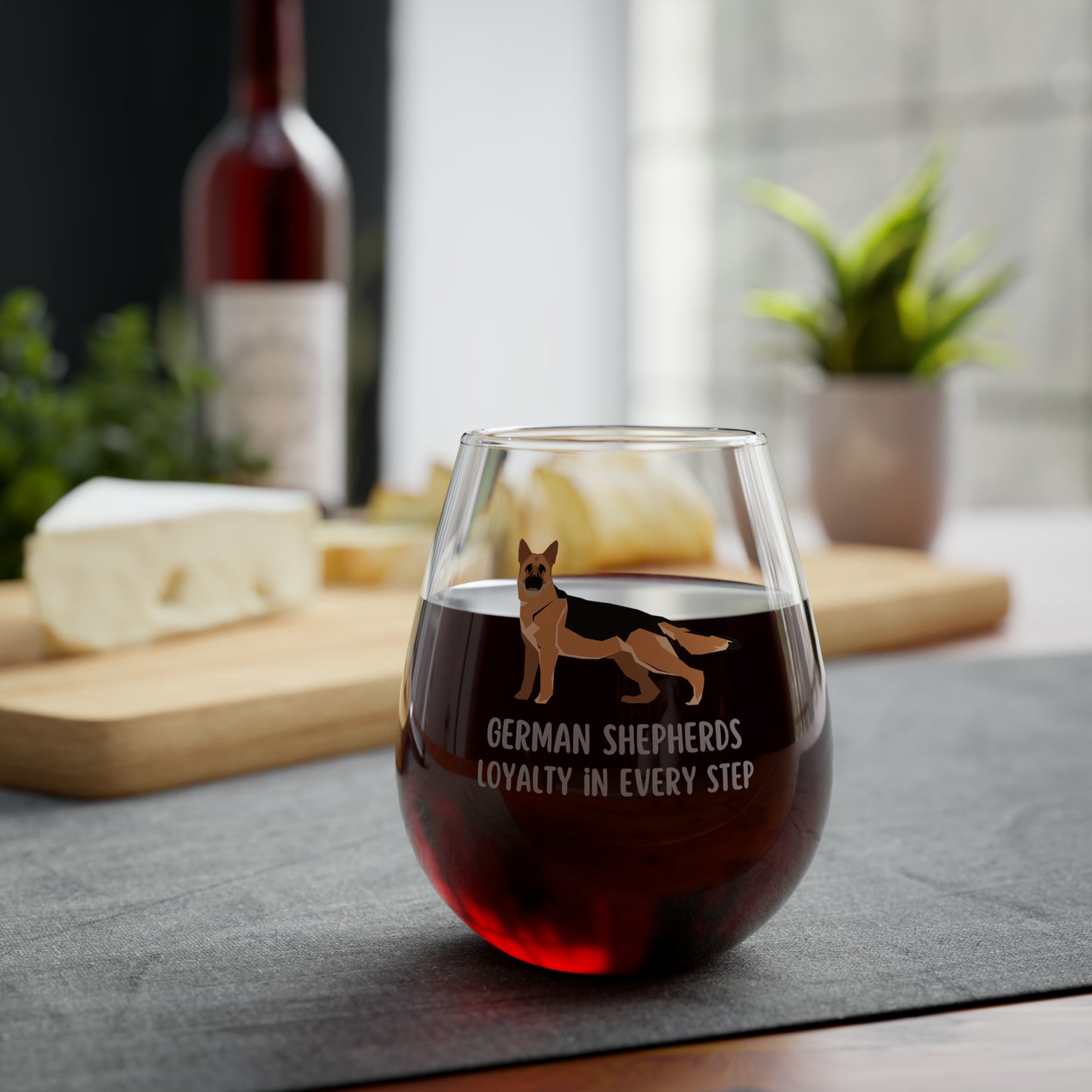 German Shepherd Wine Glass, German Shepherd Gifts, Dog Wine Glass 11.75oz, German Shepherd Stemless Wine Glass, Gift For German Shepherd Mom