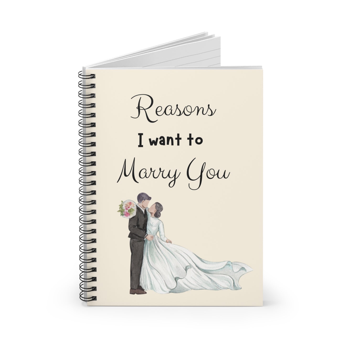 Reasons I Want To Marry You Journal, Wedding Gift For Husband or Wife, Reasons I Want To Marry You Notebook, Wedding Stationery