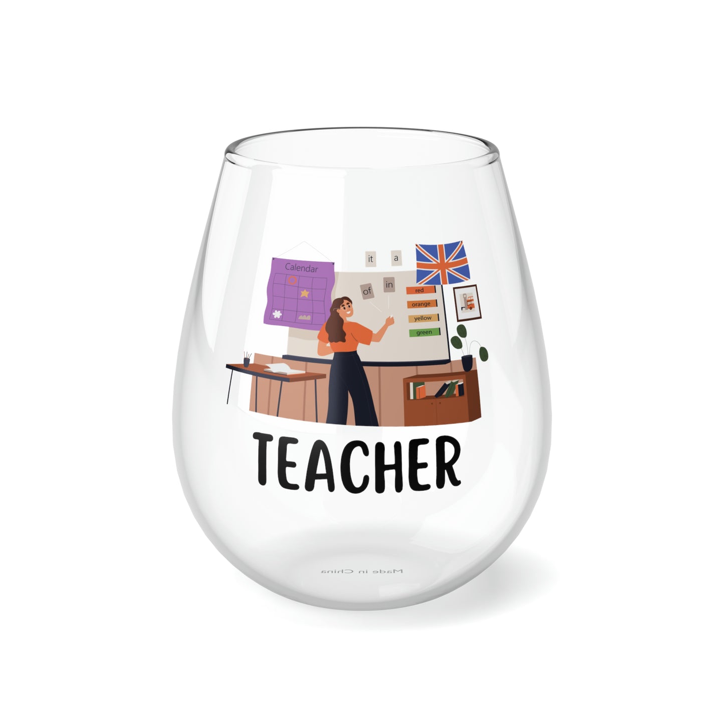 Teacher Wine Glass, Teacher Gift, Teacher Stemless Wine Glass, Teach Wine Glass, Back To School Gift Idea For Teacher, Teacher Retirement