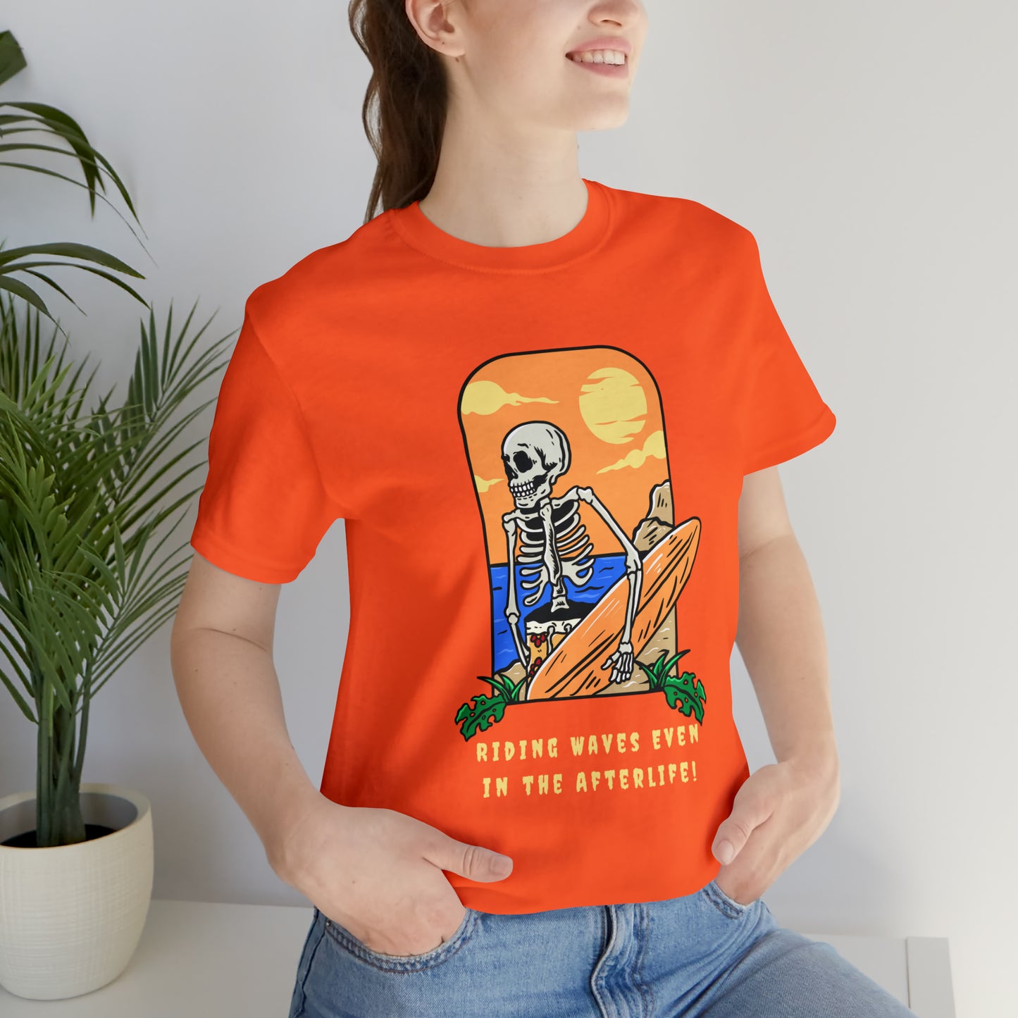 Surfing Skeleton Shirt, Surf Shirt, Surf T-Shirt, Summer Vibes Tee, Skeleton Shirt, Summer Surf Shirt, Summer Surf Skeleton T-Shirt Gift