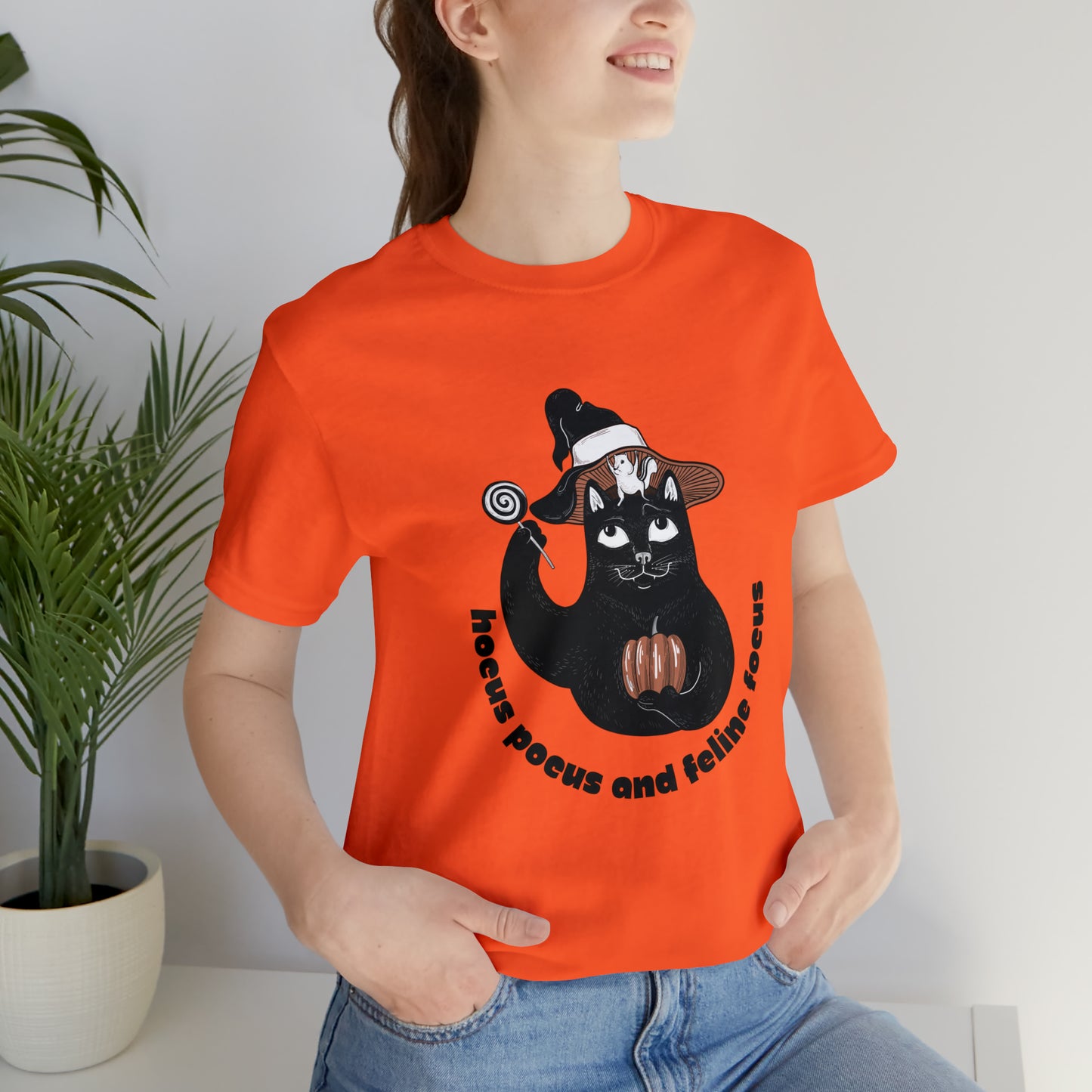 Halloween Black Cat T-Shirt, Hocus Pocus T-Shirt, Feline Shirt, Black Cat Shirt, Spooky Season Shirt, Halloween Shirt, Halloween Cat Shirt