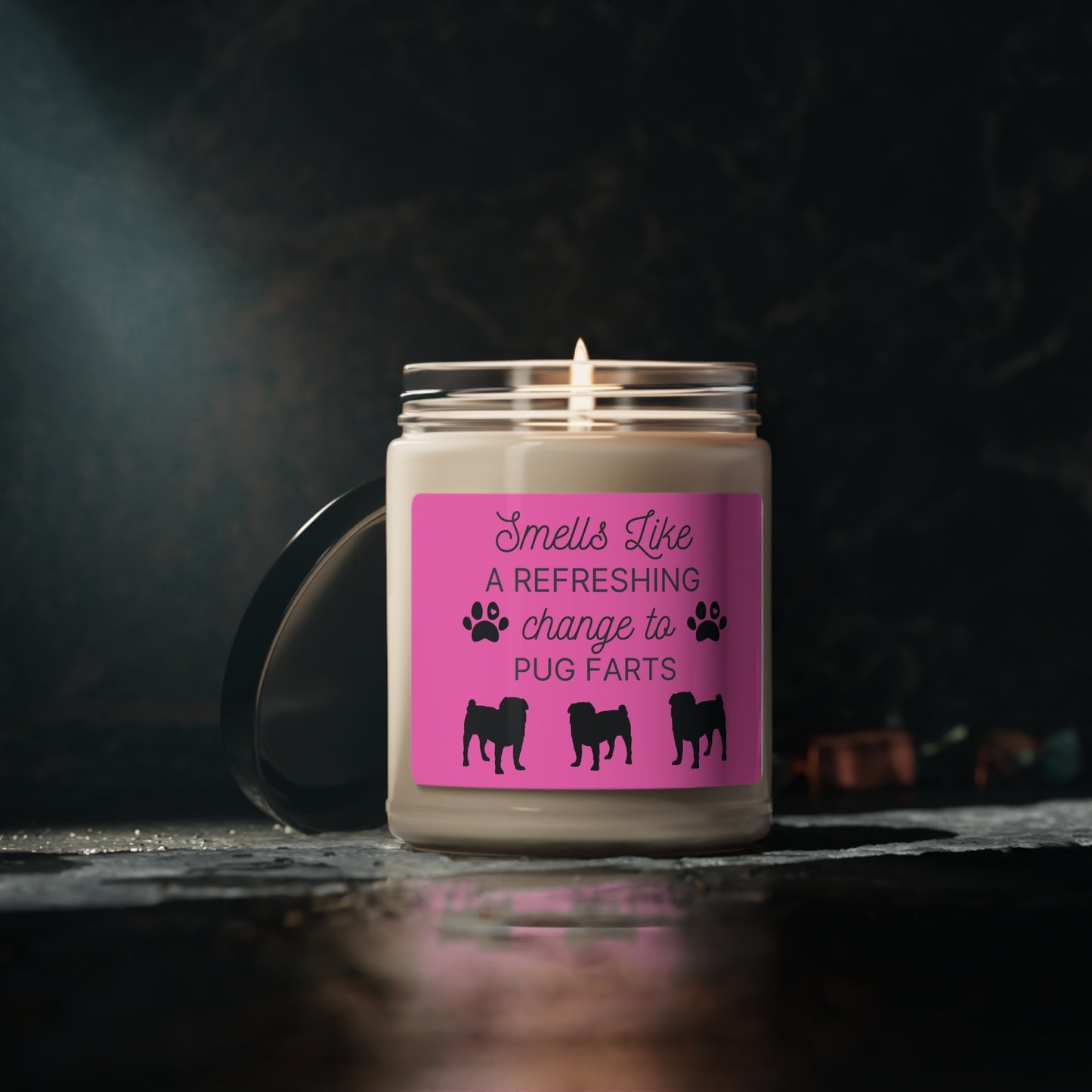 Pug Candle | Smells Like a Refreshing Change to Pug Farts | Funny Pug Gift | Pug Mom Gift | Pug Owner Candle