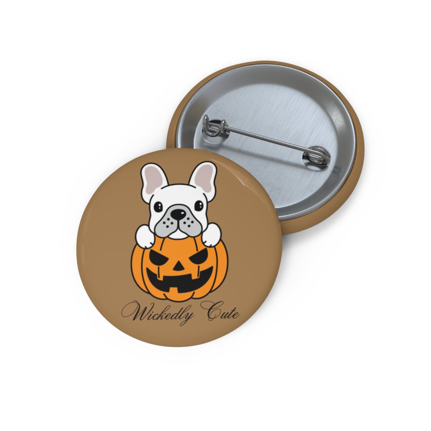 French Bulldog in a Jack O' Lantern Pin, French Bulldog in a Pumpkin Pinback Button, Halloween Dog Pin, French Bulldog Gifts, Spooky Season