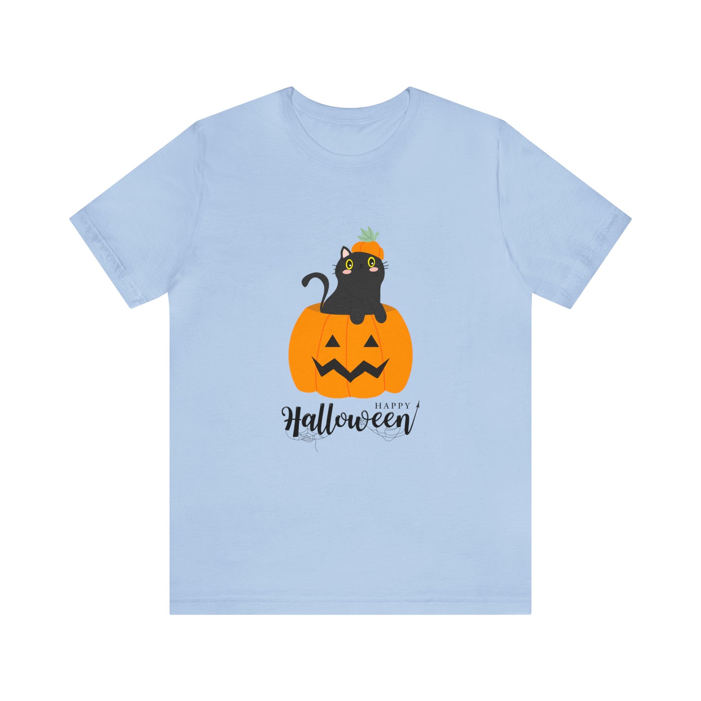 Black Cat in Pumpkin T-Shirt, Black Cat Shirt, Halloween Cat Shirt, Halloween Shirt, Pumpkin & Cat Shirt, Black Cat Spooky Season T-Shirt