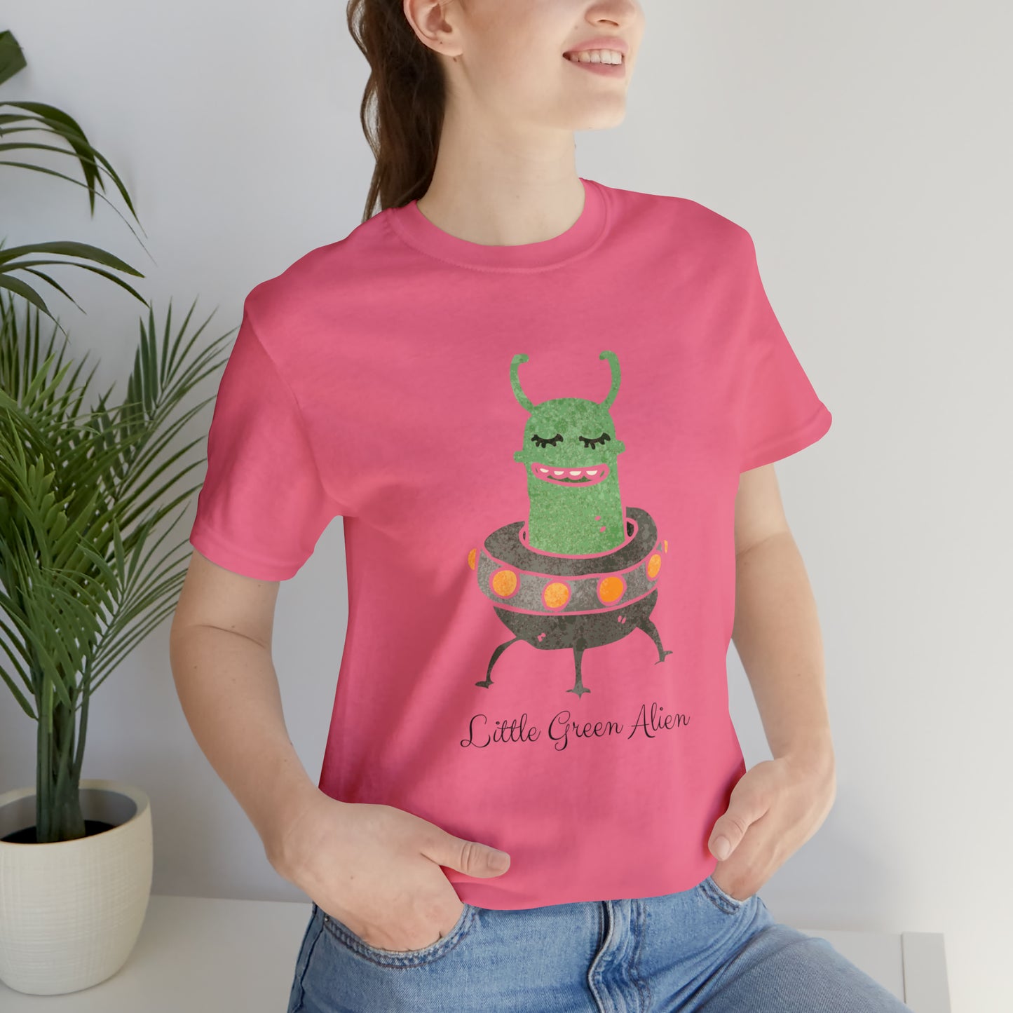 Little Green Alien T-Shirt, Alien in Spaceship Shirt, Alien Shirt, UFO Shirt, Alien Graphic Tee, Sci-Fi Shirt, Cosmic Extraterrestrial Shirt