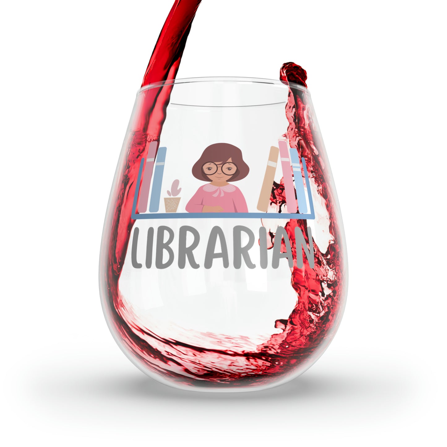 Librarian Wine Glass, Librarian Gifts, Librarian Stemless Wine Glass, Thank You Gift For Librarian, Retirement Gift, Library Co-worker Gift