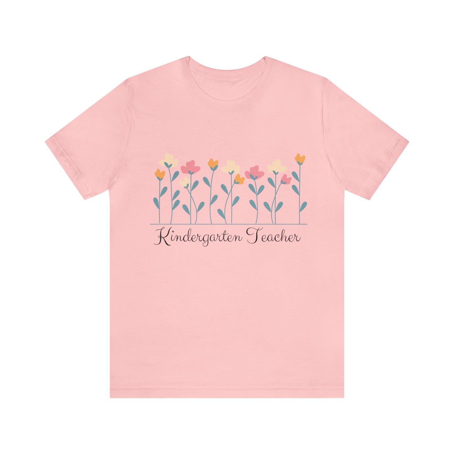 Floral Kindergarten Teacher T-shirt, Kindergarten Teacher Shirt, Spring Flowers Teacher Tshirt, Gift For Kindergarten Teacher, Color Choices