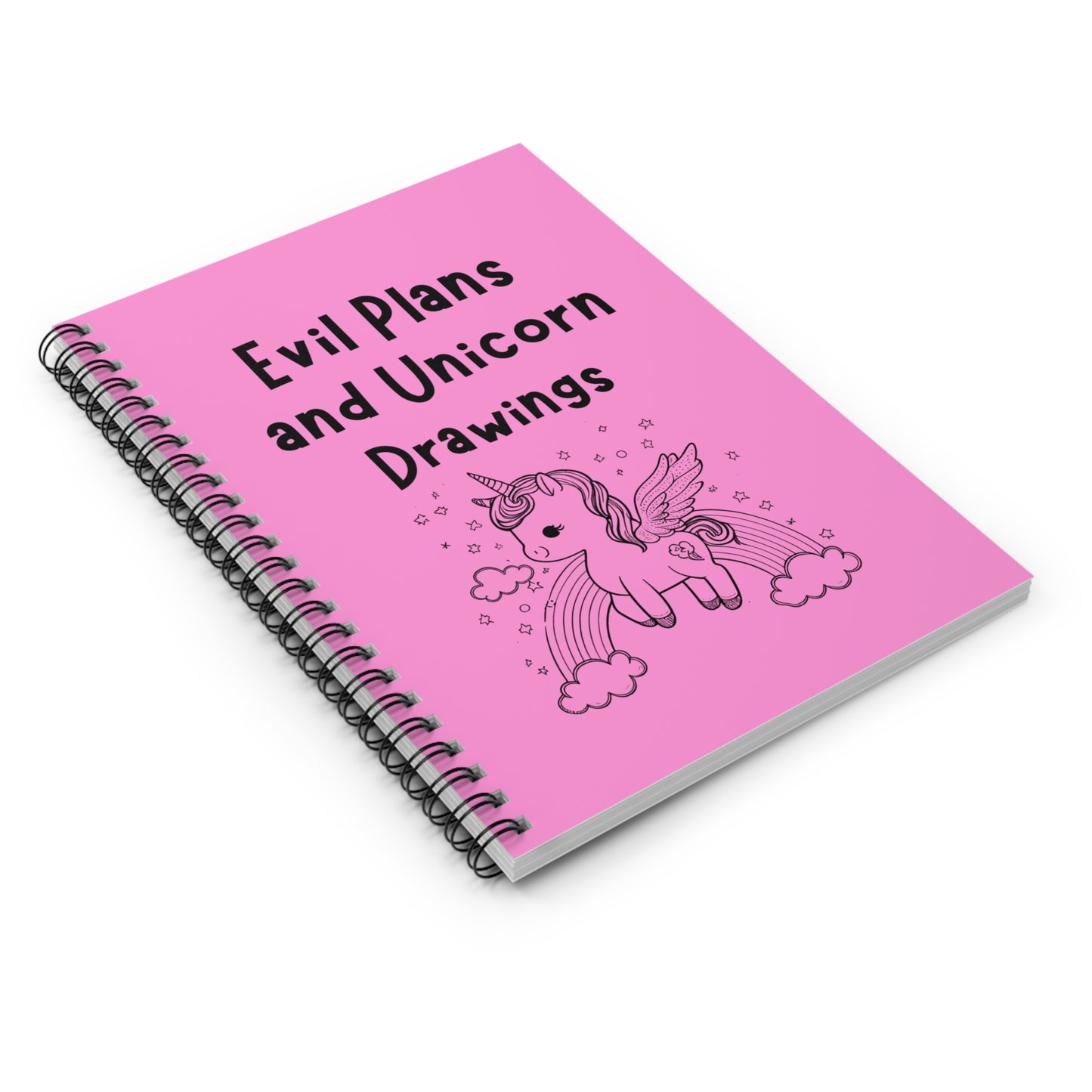 Evil Plans and Unicorn Drawings Notebook Journal, Funny Notebook, Funny Coworker Gift, Employee Gifts, Office Gift, Cute Unicorn Stationery