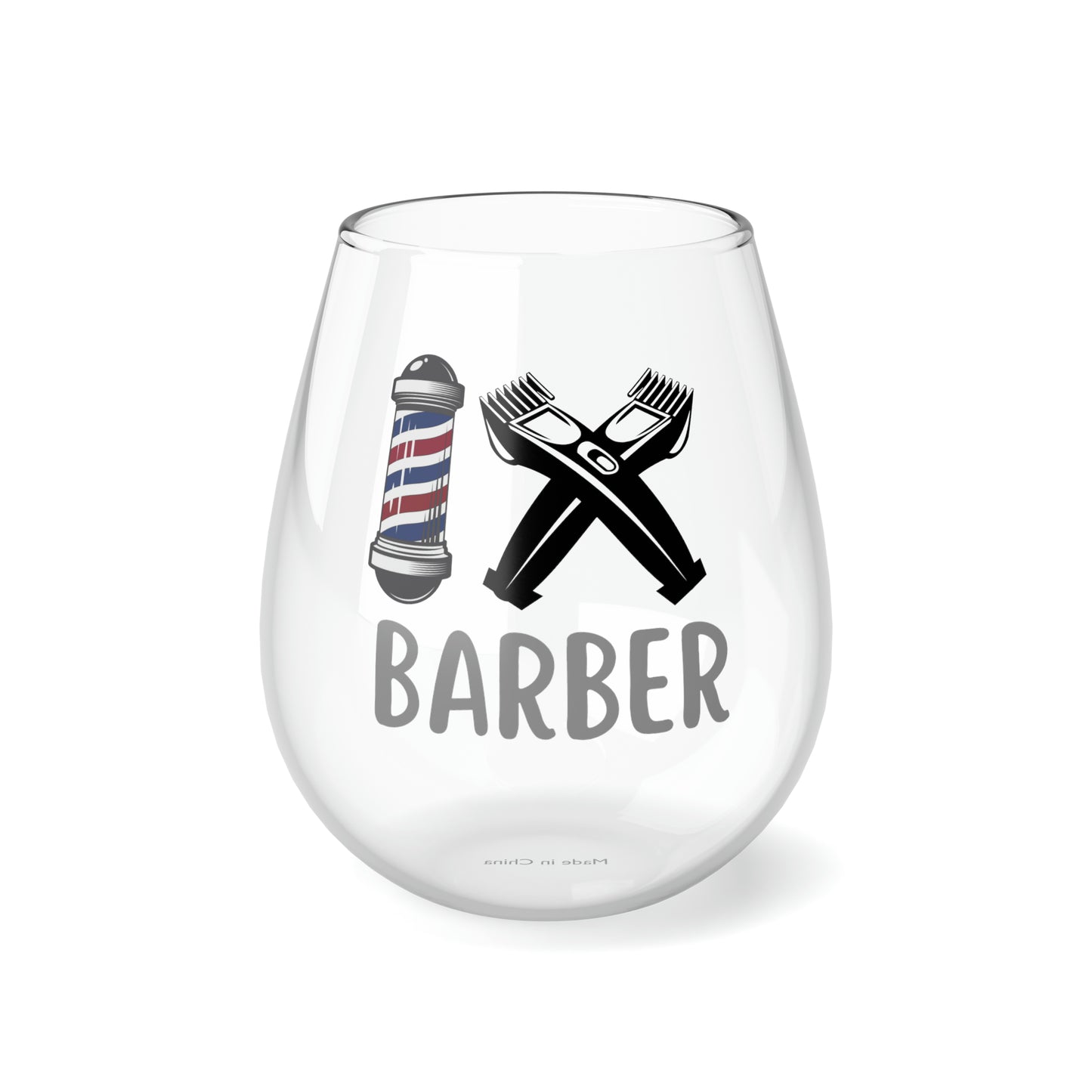 Barber Gifts, Barber Drinking Glass, Barber Wine Glass, Barbershop Thank You For Barber Stylist, Barber Stemless Wine Glass Birthday Gift