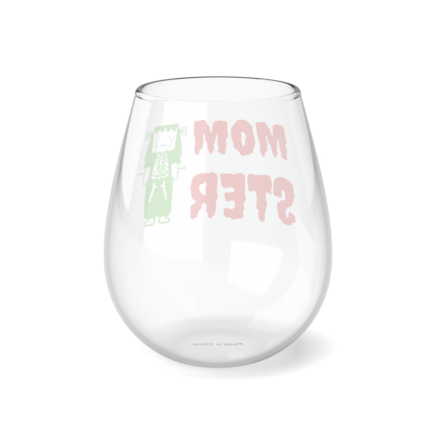 Mom-ster Wine Glass, Mom Wine Glass, Funny Halloween Wine Glass For Mom, Monster Wine Glass, Frankenstein Wine Glass, Gift For Mom Spooky