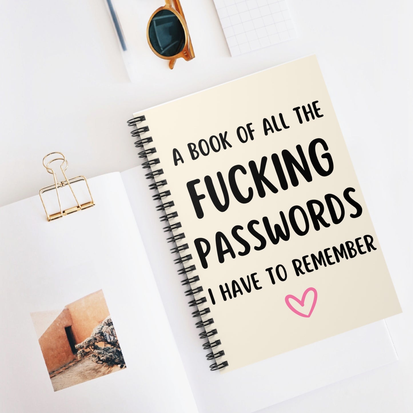 Passwords Notebook, Funny Notebook Gift, A Book of All The Fucking Passwords I Have To Remember Notebook, Funny Journal Gift Stationery