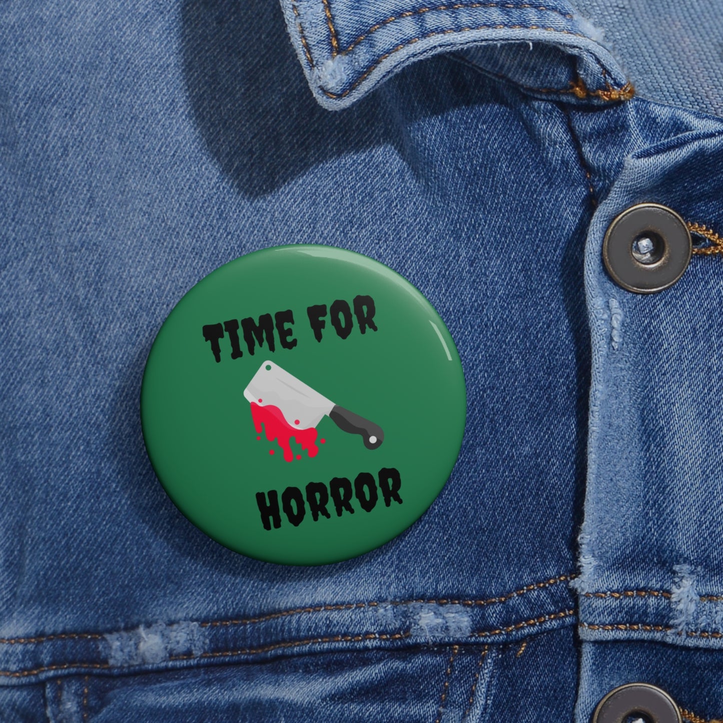 Time For Horror Pin, Horror Pinback Button Brooch, Funny Watching Horror Movies Pin, Goth Pin, Gothic Pin, Halloween Pin, Scary Movies Pin