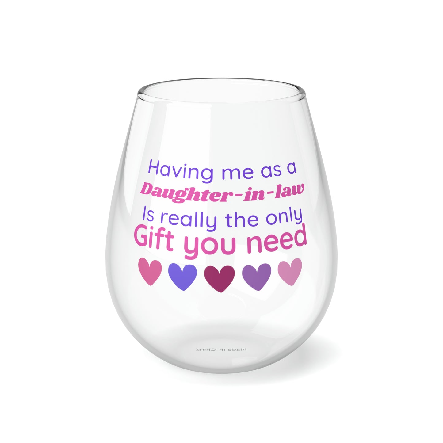 Mother-In-Law Wine Glass, Gift For Mother In Law, Having Me As A Daughter In Law Wine Glass, Funny Stemless Wine Glass Mother In Law Gift