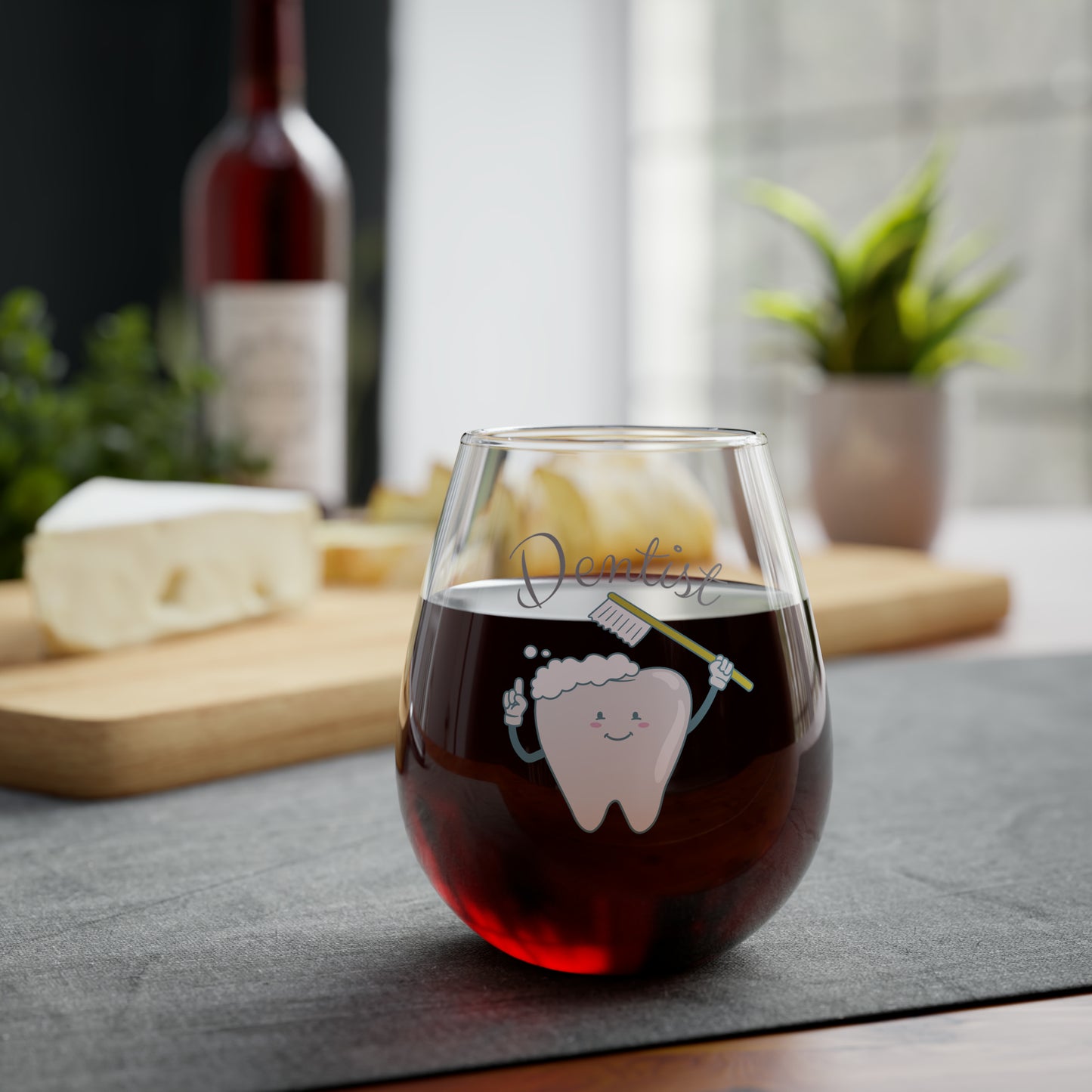 Dentist Wine Glass, Tooth & Toothbrush Dentist Stemless Wine Glass, Gift For Dentist, Dentist Gifts, Dentist Glass, Thank You Dentist Gift