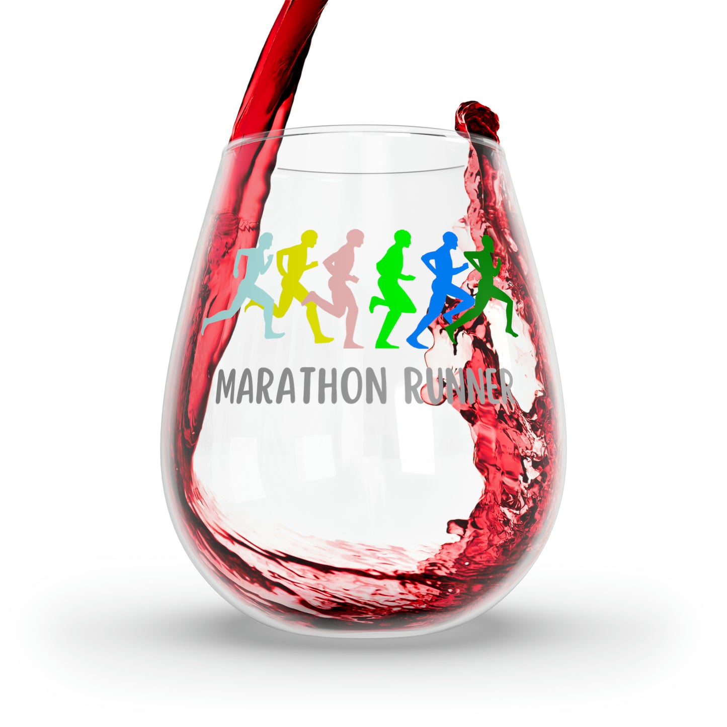 Marathon Runner Wine Glass, Marathon Runner Gifts, Gift For Runner, Runner Stemless Wine Glass, Cross Country Gift, Marathon Running Gifts