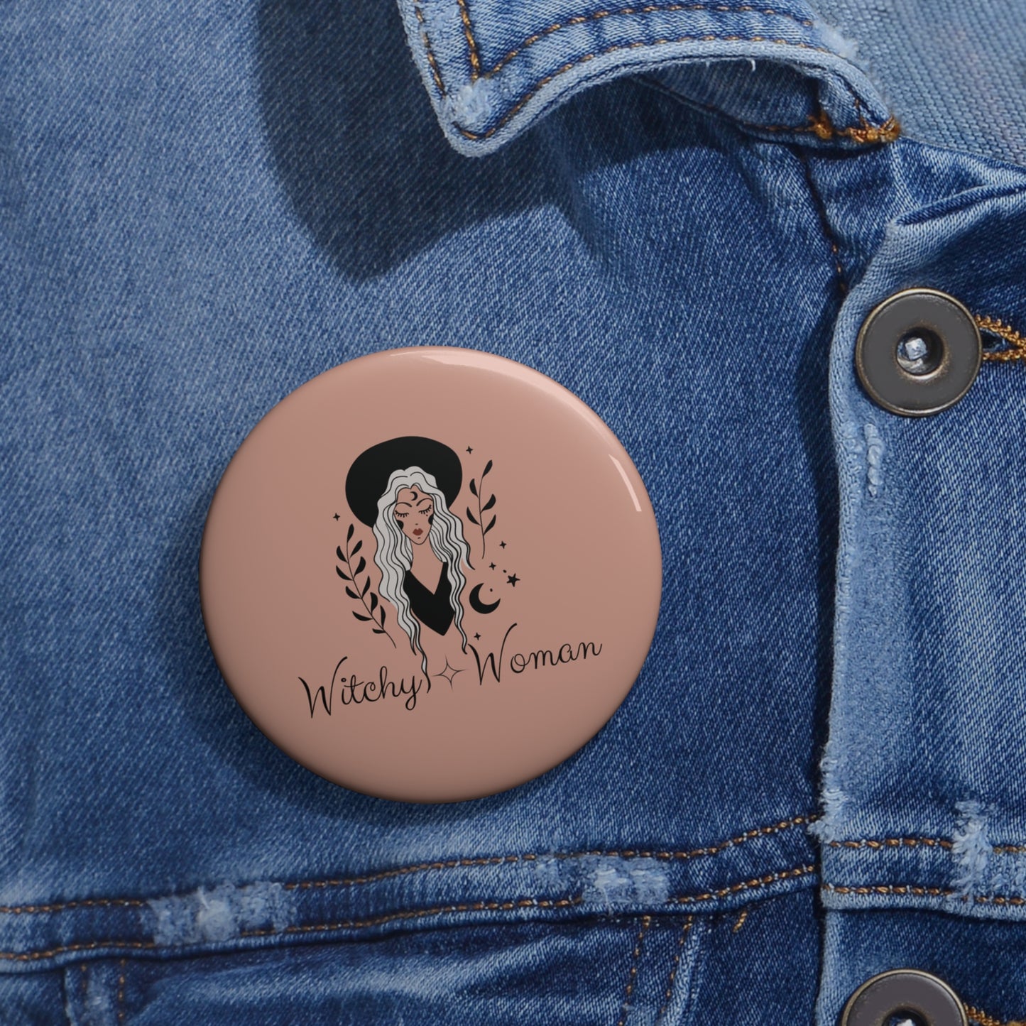 Witchy Woman Pin, Witchy Woman Button, Witch Pin Back Button, Wicca Pin Gift, Wicca Pin, Pagan Pin, Witchy Accessories, Gift For Her