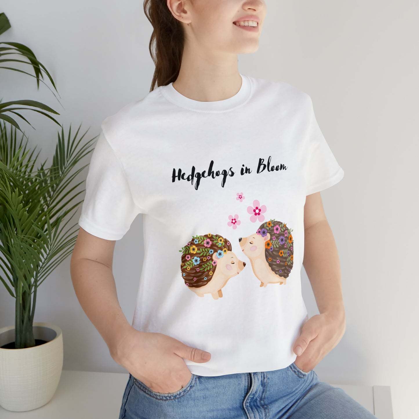 Hedgehog Shirt, Spring Hedgehogs T-Shirt, Cute Woodlands Animal Shirt, Summer Flowers & Hedgehogs Tee, Gift For Hedgehog Lover, Unisex