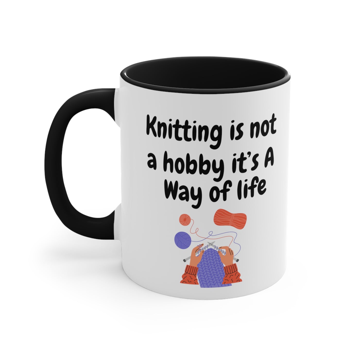 Black Knitting-themed coffee mug, perfect gift for knitters