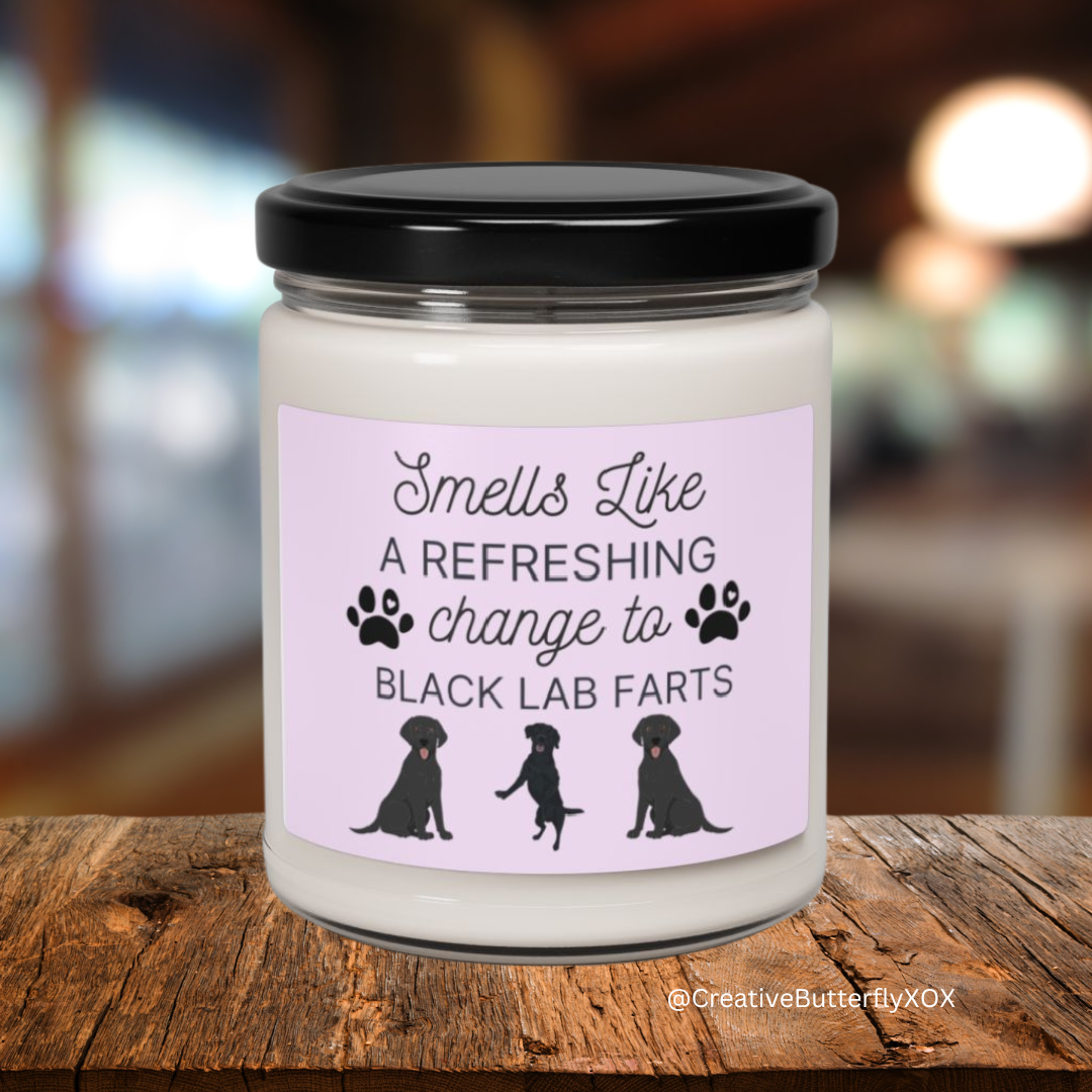 Black Lab Candle | Smells Like a Refreshing Change to Black Lab Farts | Funny Gift for Black Lab Owner