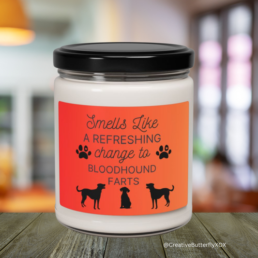 Bloodhound Candle | Smells Like a Refreshing Change to Bloodhound Farts | Funny Gift Idea