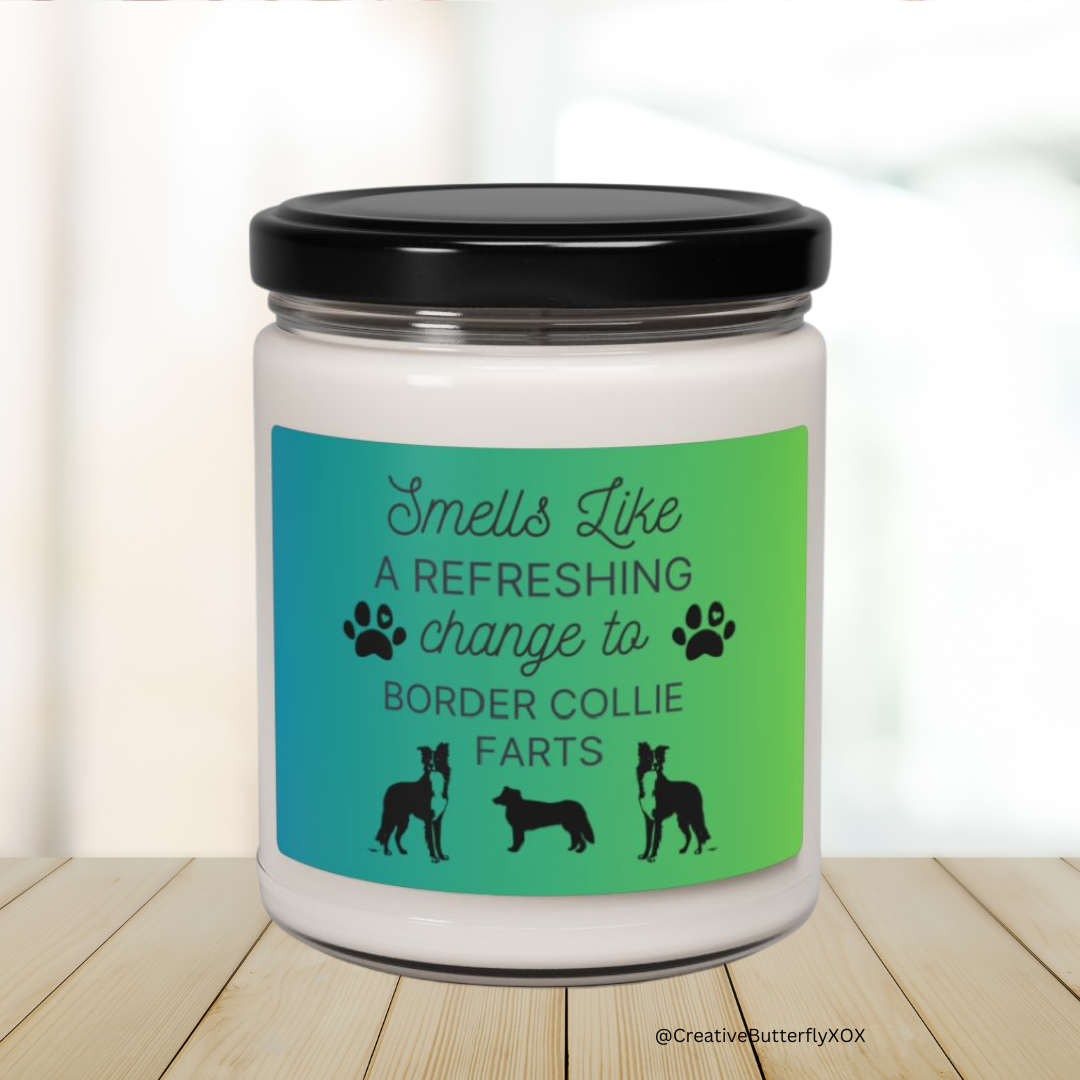 Border Collie Candle | Smells Like a Refreshing Change to Border Collie Farts | Funny Gift Idea