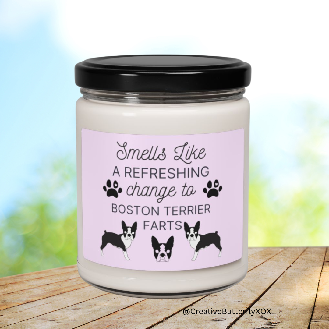 Boston Terrier Candle | Funny Dog Farts Gift for Boston Terrier Mom