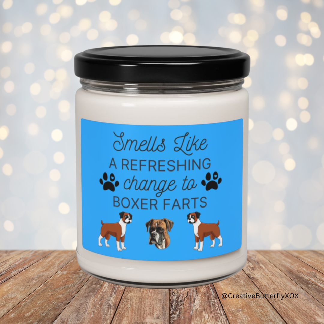 Boxer Candle | Smells Like a Refreshing Change to Boxer Farts | Funny Boxer Gift
