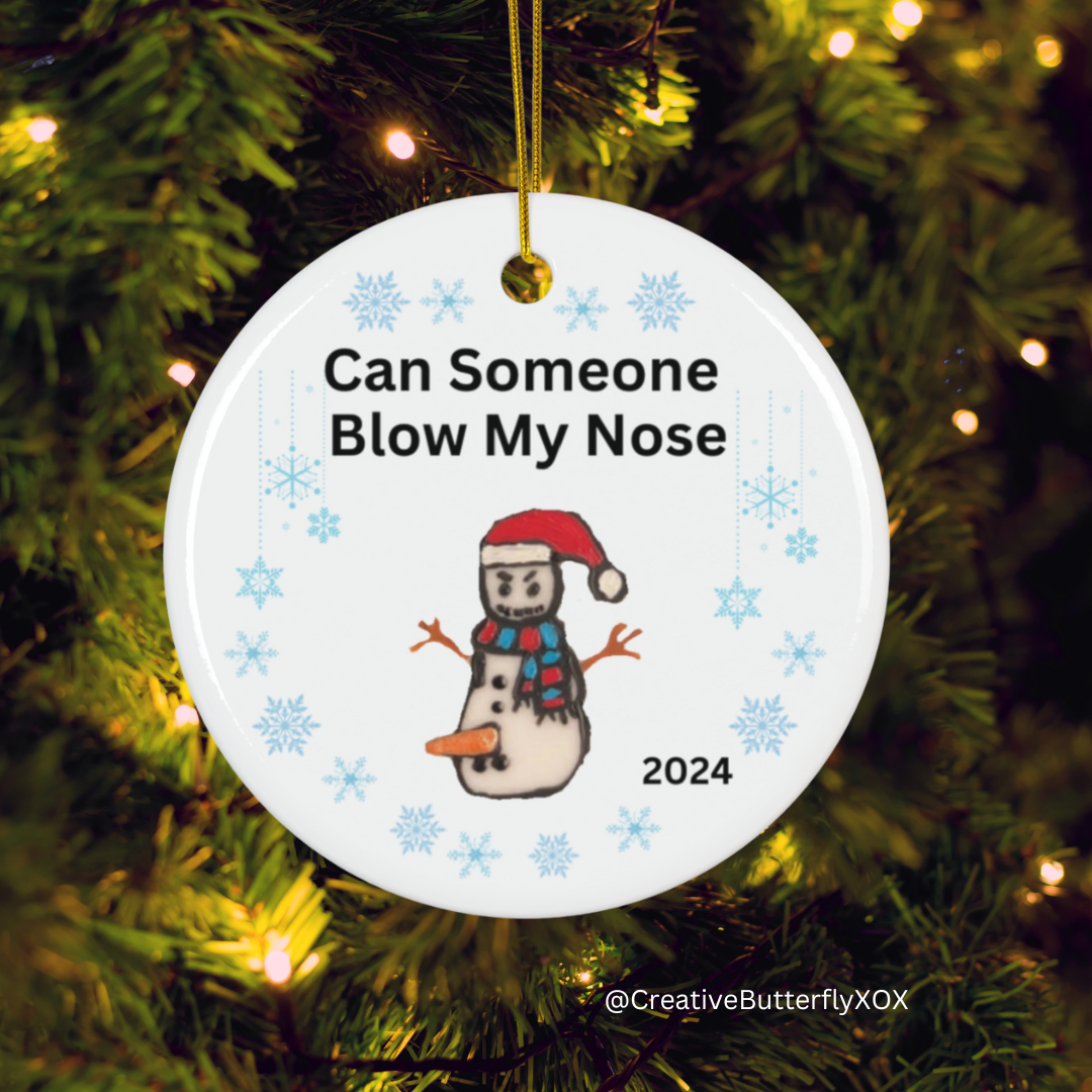 Can someone blow my nose ornament, naughty snowman ornament 2024, rude funny ornament 