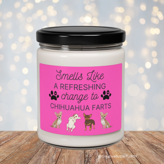 Chihuahua Dog Candle | Funny Chihuahua Gifts | Dog Farts Candle for Chihuahua Owner | Aromatherapy Candle for Chihuahua Mom or Dad