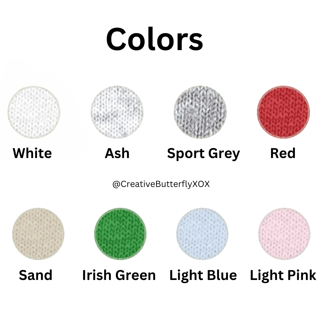 Color chart for embroidered bee sweatshirt - Creative Butterfly XOX