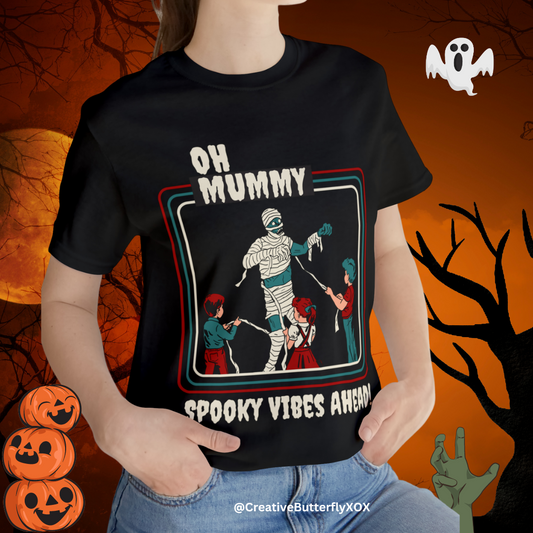 Retro Mummy Shirt, Creepy Monster T-Shirt, Halloween Mummy T-Shirt,Spooky Vibes Shirt, Retro Halloween Shirt, Retro Spooky Funny Shirt