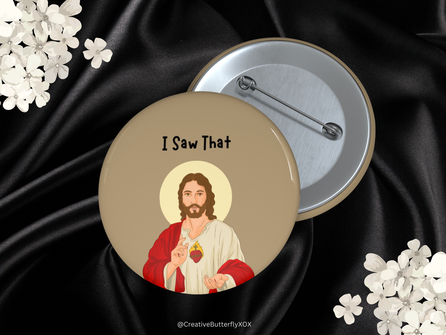 Funny Jesus Pin, Jesus Pinback Button, Jesus Meme I Saw That Pin Button, Funny Christian Gifts, Jesus Brooch, Jesus Badge, Funny Church Pin