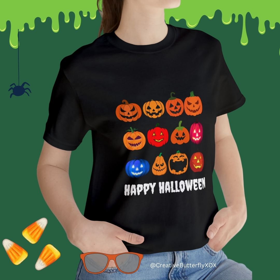 Jack O' Lantern Shirt, Spooky Jack O Lantern T-Shirt, Pumpkin Shirt, Halloween T-Shirt, Halloween Pumpkins Shirt, Spooky Season Tee Unisex