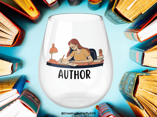 Author Wine Glass, Author Gifts, Author Stemless Wine Glass, Writer Wine Glass, Gift For Author, Gift For Book Writer, Author Christmas Gift
