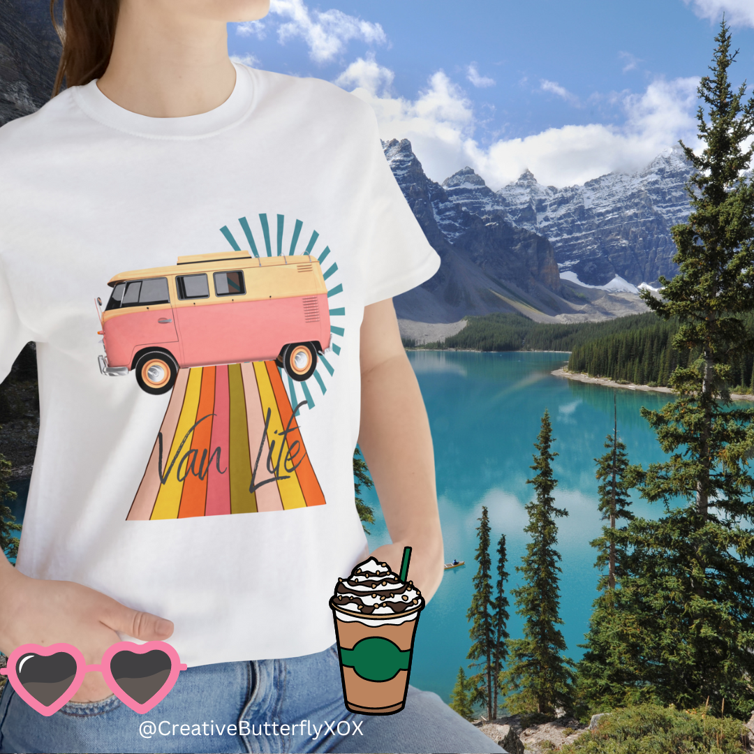 Pink Van Life Shirt, National Parks Travel T-Shirt, Camping Shirt, Travel Shirt, Traveling in a Pink Van T-Shirt, Boho Shirt, Hippie Shirt