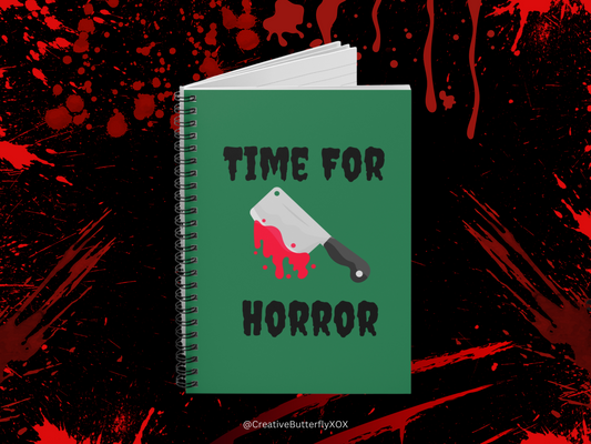 Time For Horror Notebook, Horror Movies Notebook, Horror Gifts, Gift For Horror Movie Fans, Goth Girl Journal, Halloween Horror Planner