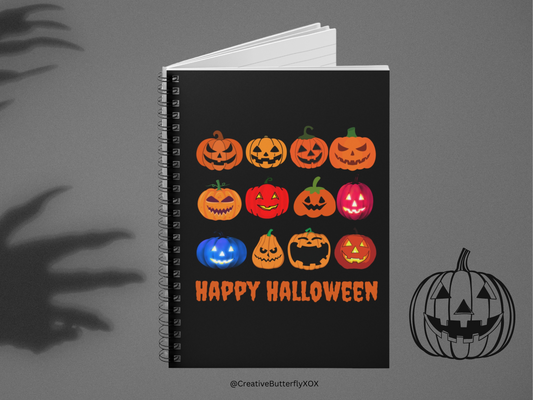 Jack O'Lantern Notebook, Pumpkin Notebook, Halloween Notebook, Jack O' Lantern Journal, Trick or Treat Notebook, Halloween Gifts For Her