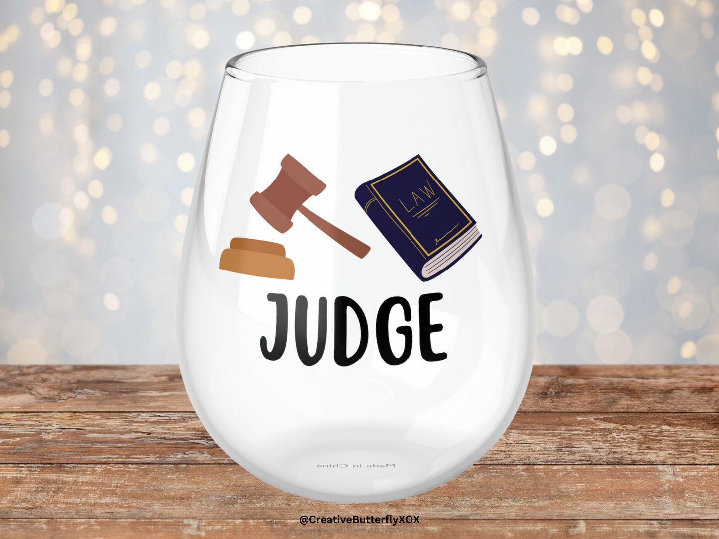 Judge Wine Glass, Judge Gift, Judge Stemless Wine Glass, Gift For Judge, Legal Court Judge Gift, Court Judge Law Legal Professional Gift