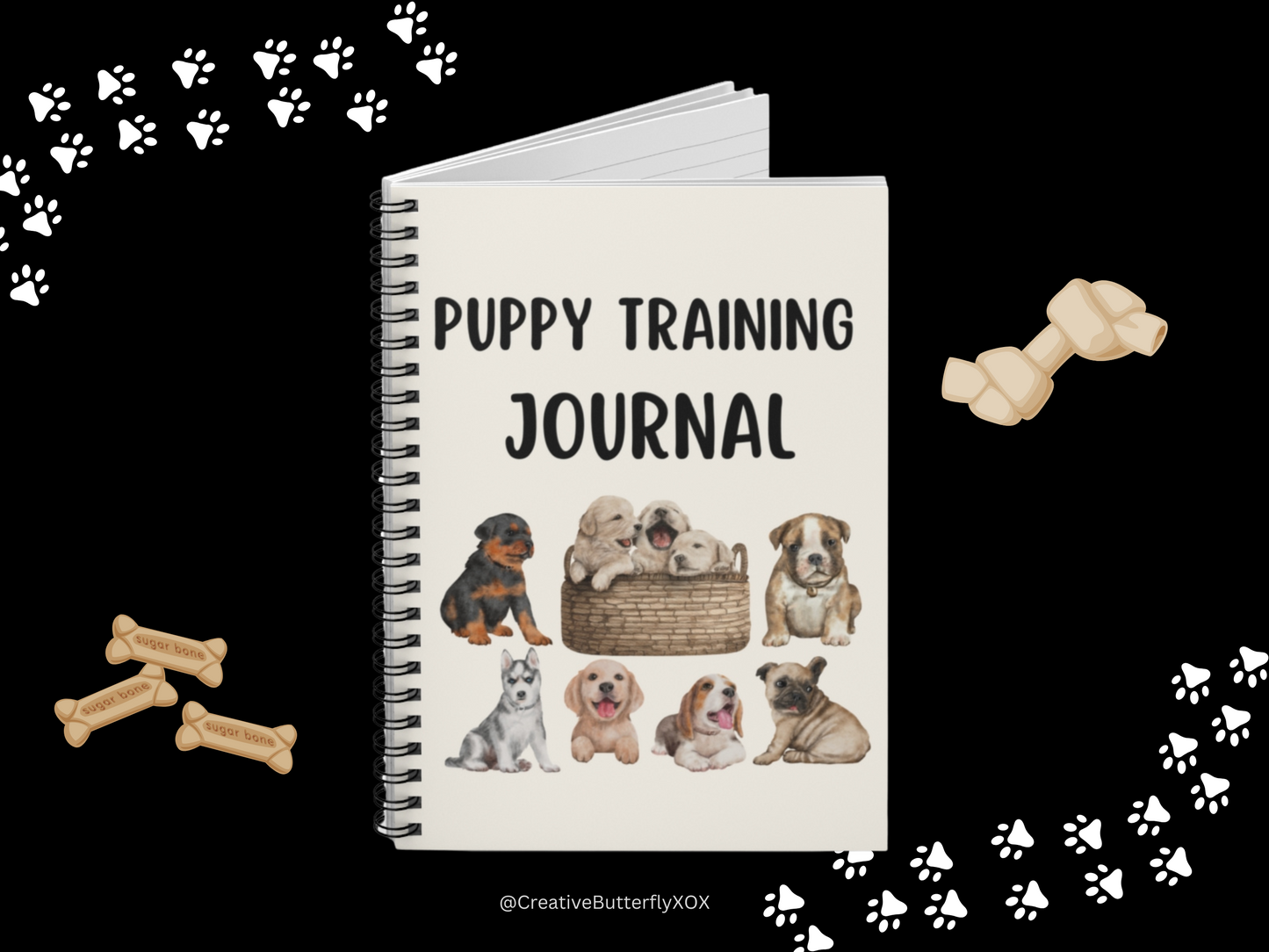 New Dog Owner Gift, Puppy Training Journal Notebook, Gift For Dog Mom, Gift For New Puppy Owner, Puppy Notebook, Puppy Journal Stationery