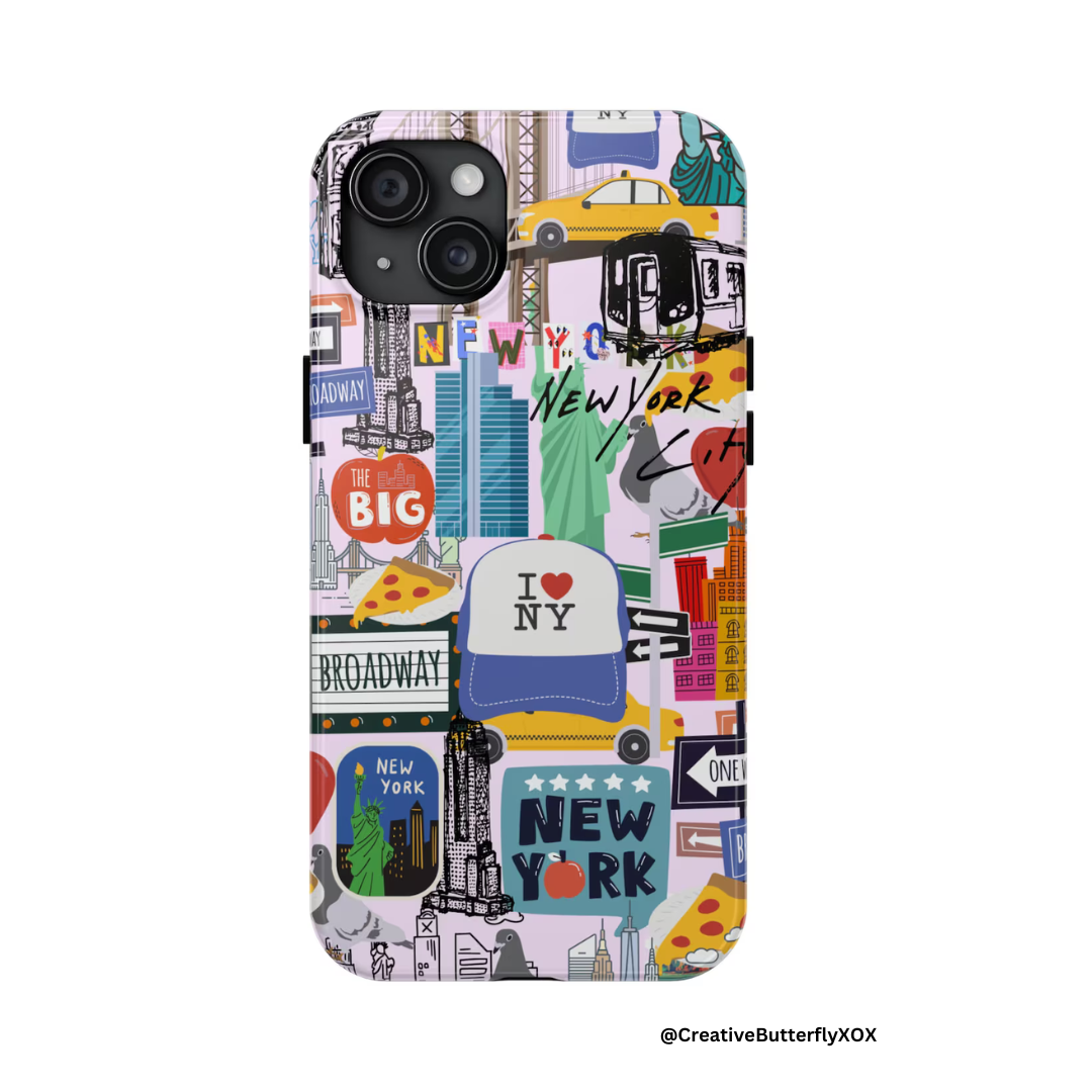 New York Phone Case, NYC Collage Phone Case, Aesthetic Manhattan Phone Case, NY Style Tough Phone Cases