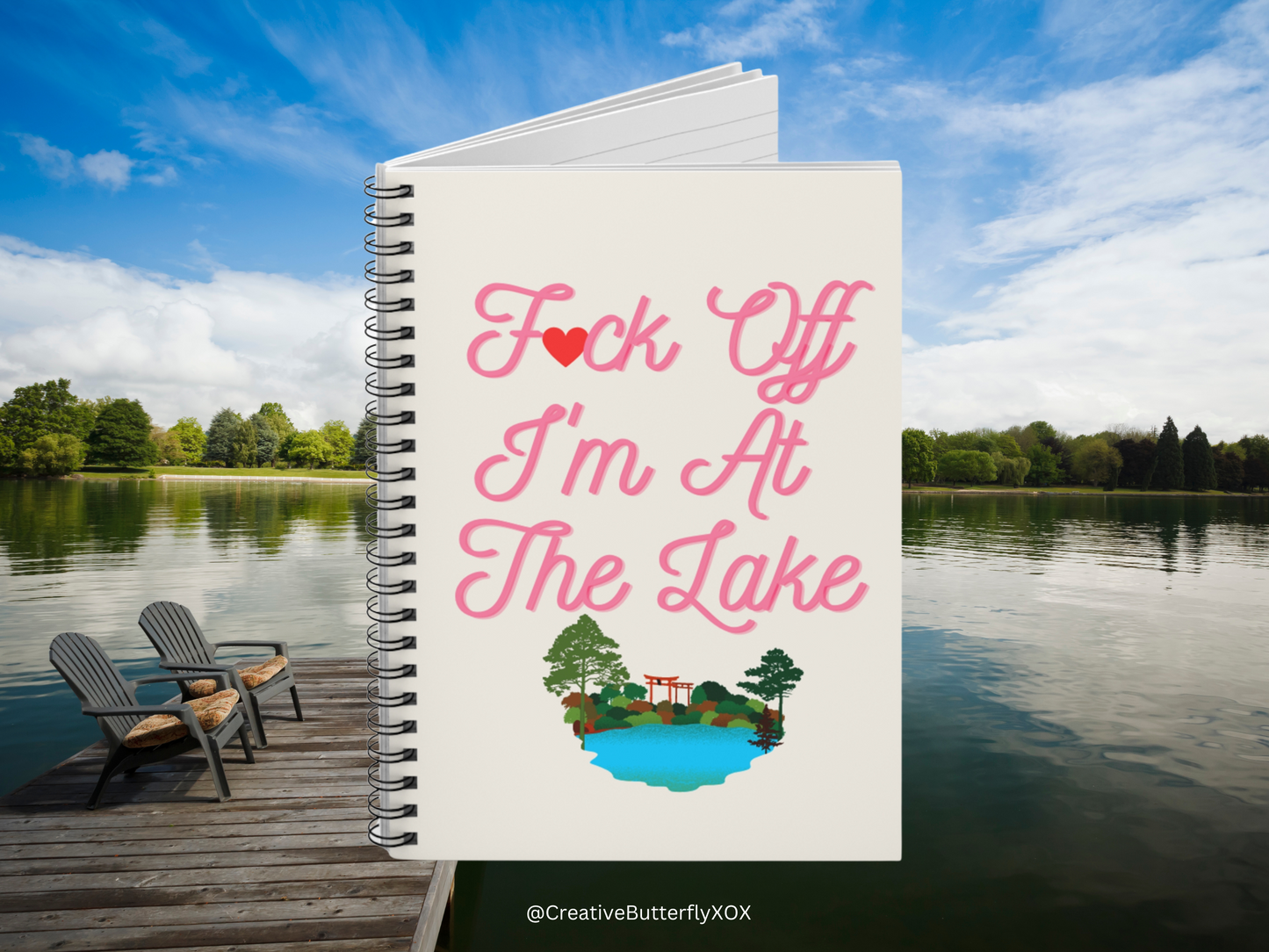 Lake Notebook, Lake Gifts, Funny Lake Journal, F*ck Off I'm At The Lake Notebook, Summer Vacation Notebook, Lake Stationery, Gift for Her