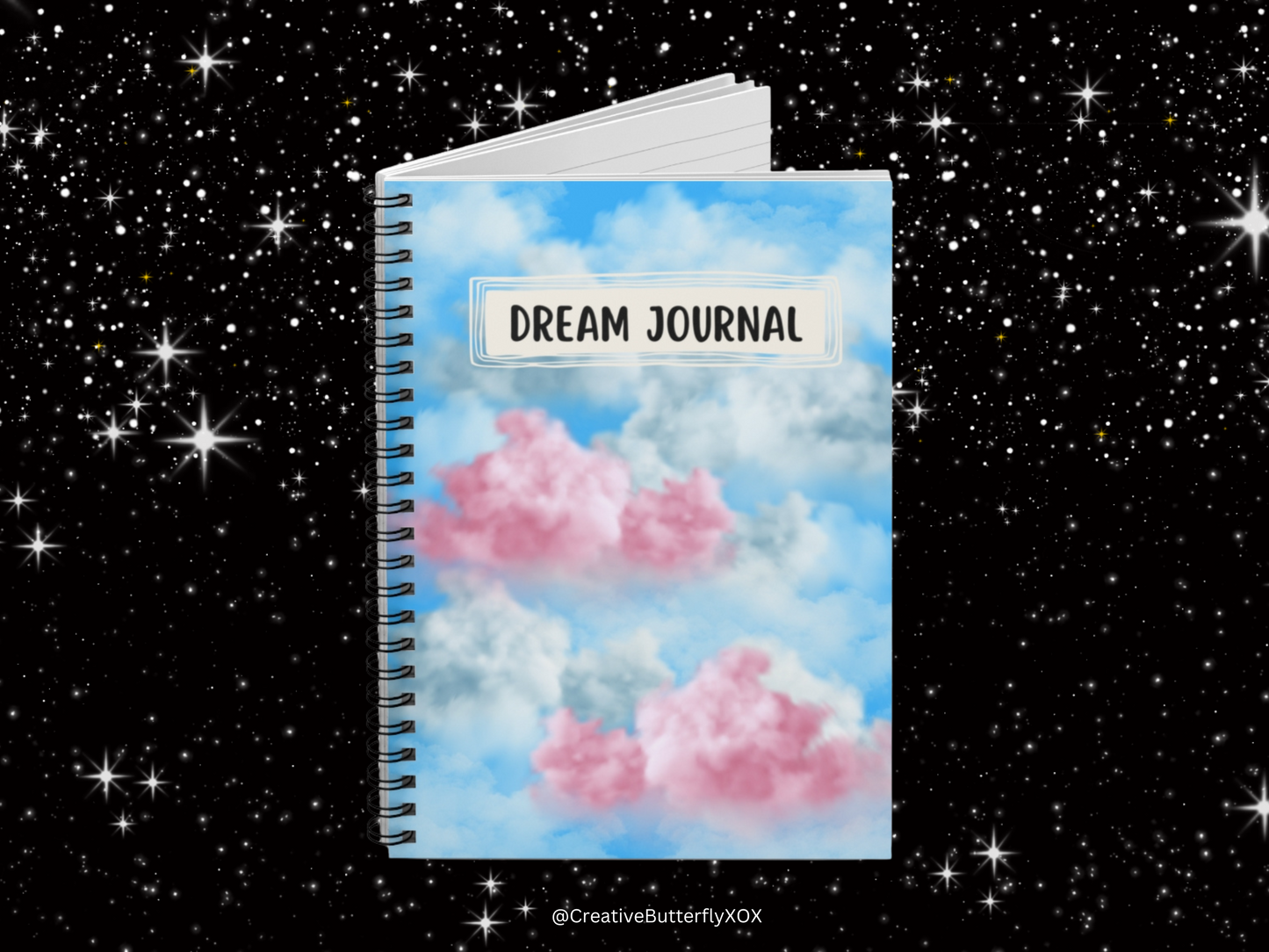 Dream Journal Notebook, Dream Diary, Write Down Your Dreams Notebook, Witchy Woman Gift, Pastel Clouds Notebook, Affirmations Notebook