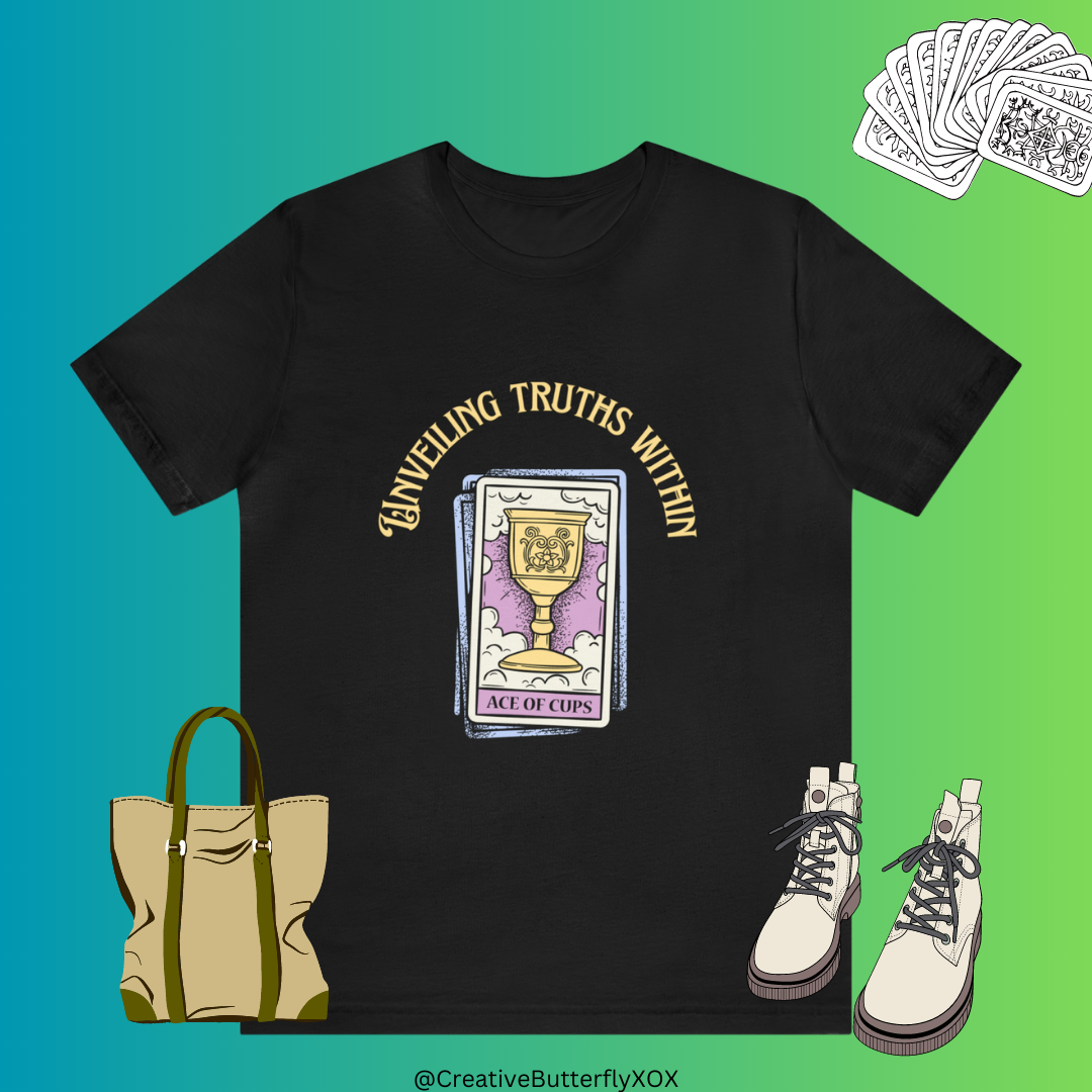 Unveiling Truths Within Tarot Card T-Shirt, Ace of Cups T-Shirt, Witchy Woman Tarot Card Shirt, Divination T-Shirt, Wicca Shirt Wiccan Shirt