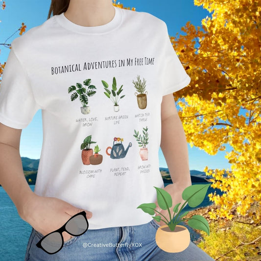 Plants T-Shirt, Plant Lady Shirt, Botanical Shirt, Plant Mom Shirt, Plant Dad Shirt, Cute Boho Caring For Plants Shirt, Botanical Adventures