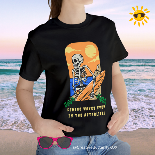 Surfing Skeleton Shirt, Surf Shirt, Surf T-Shirt, Summer Vibes Tee, Skeleton Shirt, Summer Surf Shirt, Summer Surf Skeleton T-Shirt Gift