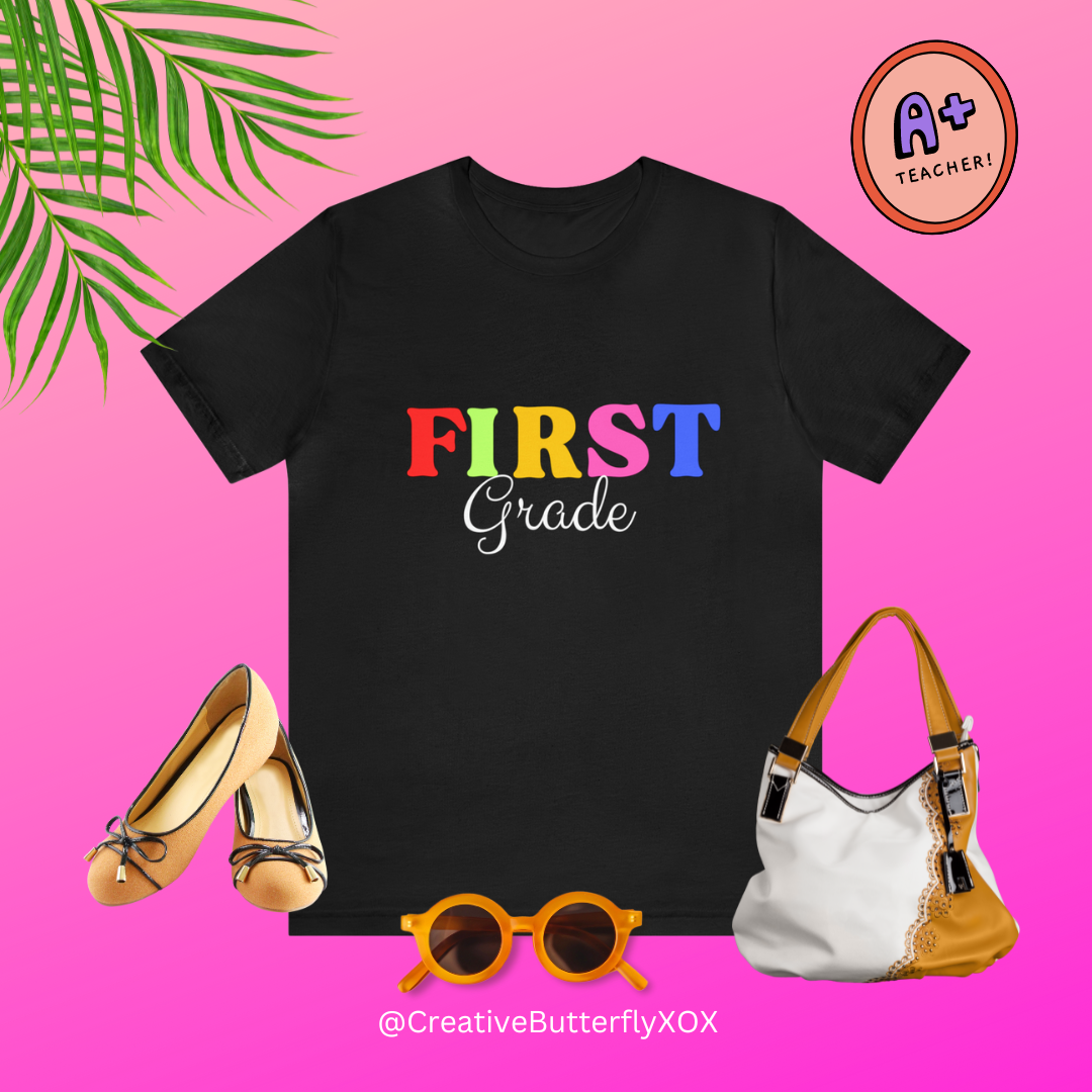 First Grade Teacher T-Shirt, Rainbow First Grade Teacher Shirt, 1st Grade Teacher Shirt, Elementary Teacher Shirt, Elementary Teacher Gift