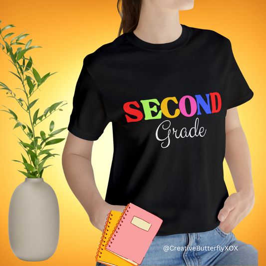 Second Grade Teacher T-Shirt, Rainbow Second Grade Teacher Shirt, 2nd Grade Teacher Shirt, Elementary Teacher Shirt, Elementary School Tee